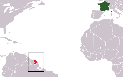 Расположение департамента Гвиана (Guyane) Расположение департамента Гвиана (Guyane)