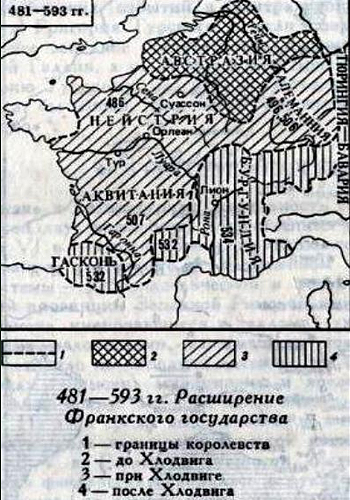 Расширение франкского королевства (V-VI в.в.)