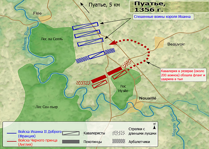 Битва при Пуатье (1356 г.): расстановка сил