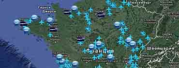 Карта аэропортов и  аэродромов Франции