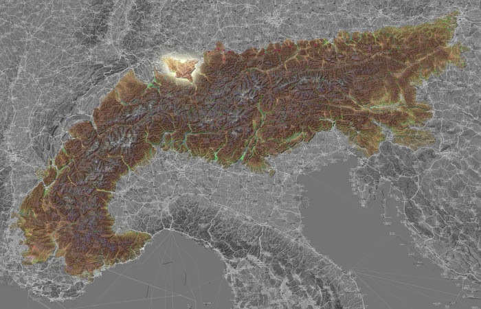 Аппенцелльские Альпы (Alpes appenzelloises) в составе Альп на карте