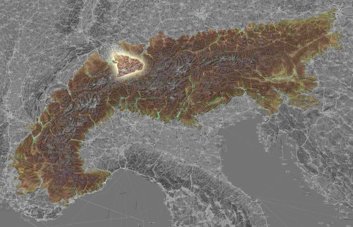 Гларнские Альпы (Alpes glaronaises) в составе Альп на карте