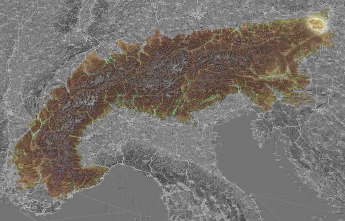 Массив Гутенштайнские Альпы (Alpes de Gutenstein) в составе Альп на карте