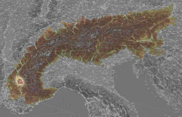 Массив Деволюи (Massif du Dévoluy) в составе Альп на карте