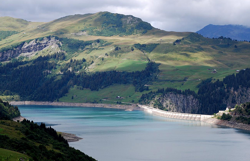 Водохранилище Розеланд (Barrage de Roselend). Рона-Альпы, Савойя