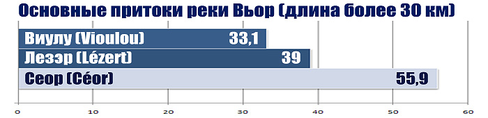 Основные притоки реки Вьор